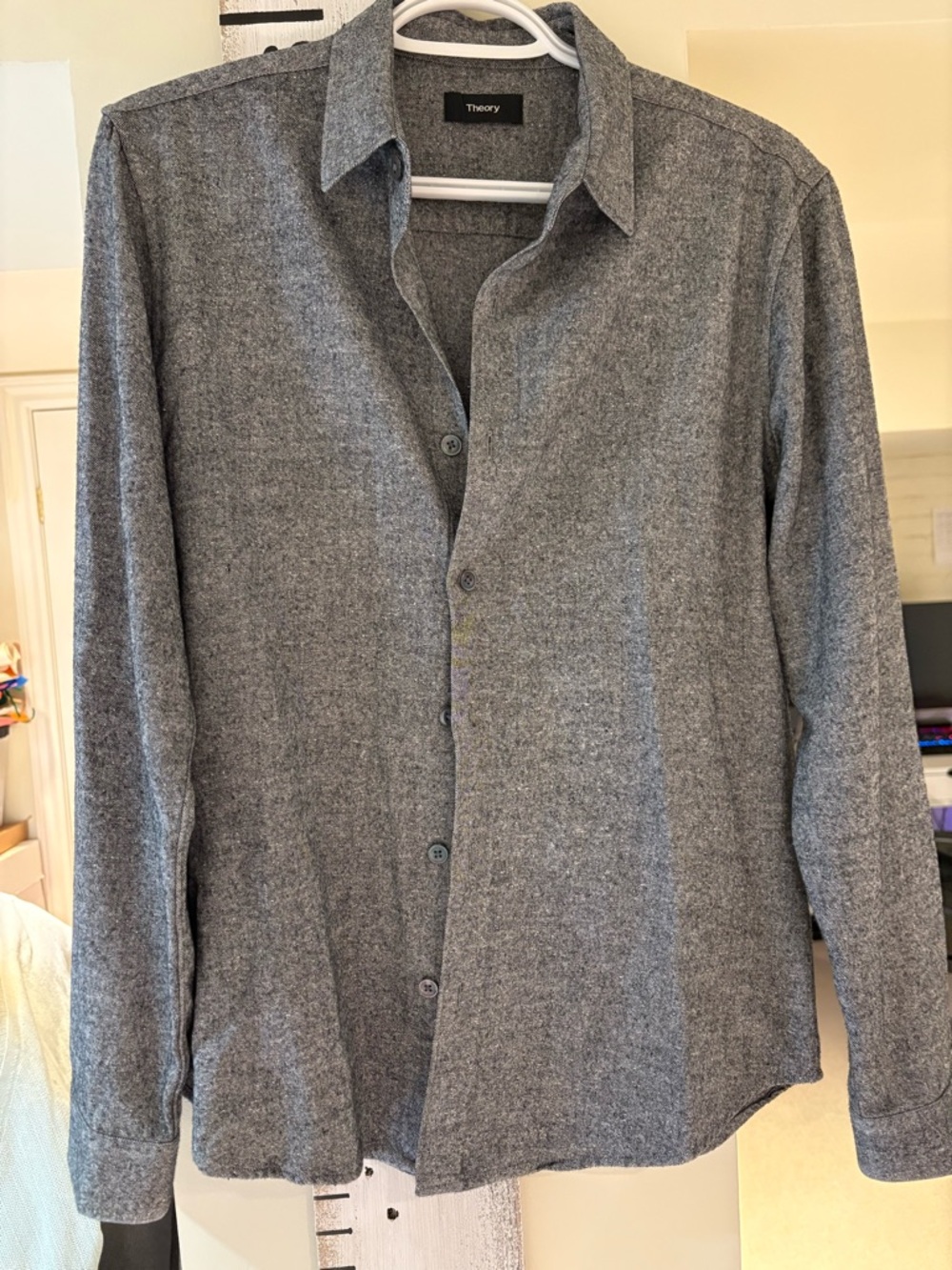 Theory Men's Gray Button-Down Shirt